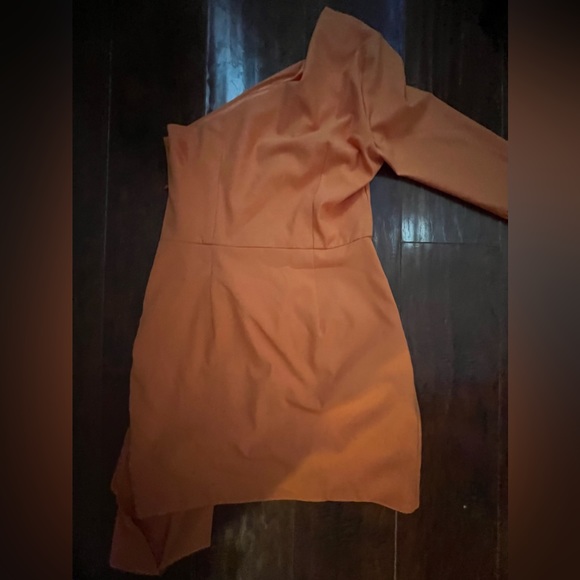 Peace + Love by Missguided size 10 orange one shoulder wrap minidress. - Picture 5 of 5